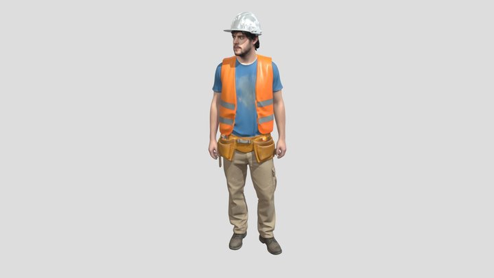 Construction Worker in Orange Safety Vest – Modèle 3D gratuit STL