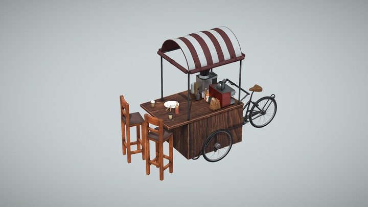 Coffee Cart 3D Model