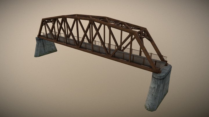 Truss-Bridge-Low-Poly 3D Model