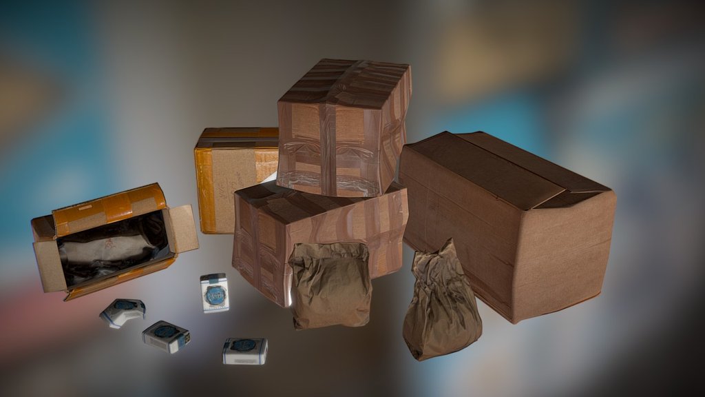 carton box 3d model