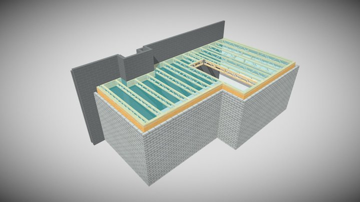TS1938 - 7 Crown Close - Joist Layout 3D Model