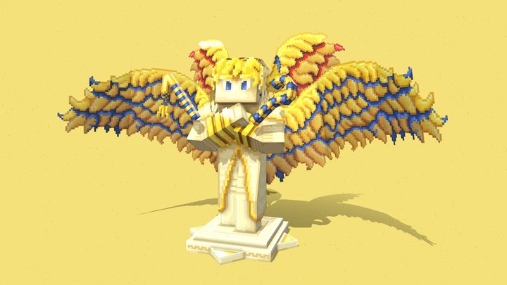 Pharaoh God Statue 3D Model