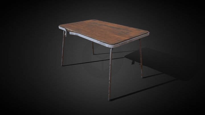Worn squere Table - Wood Top & Steel Frame