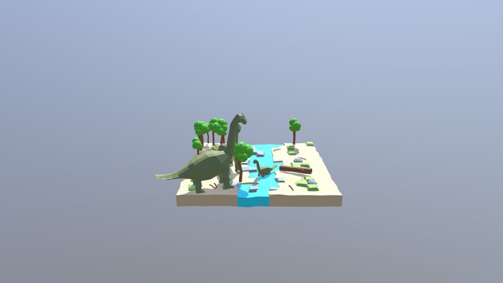 brontossauros Family 3D Model