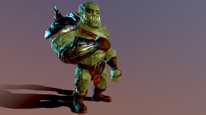 Textured Muscular Orc 3D Model