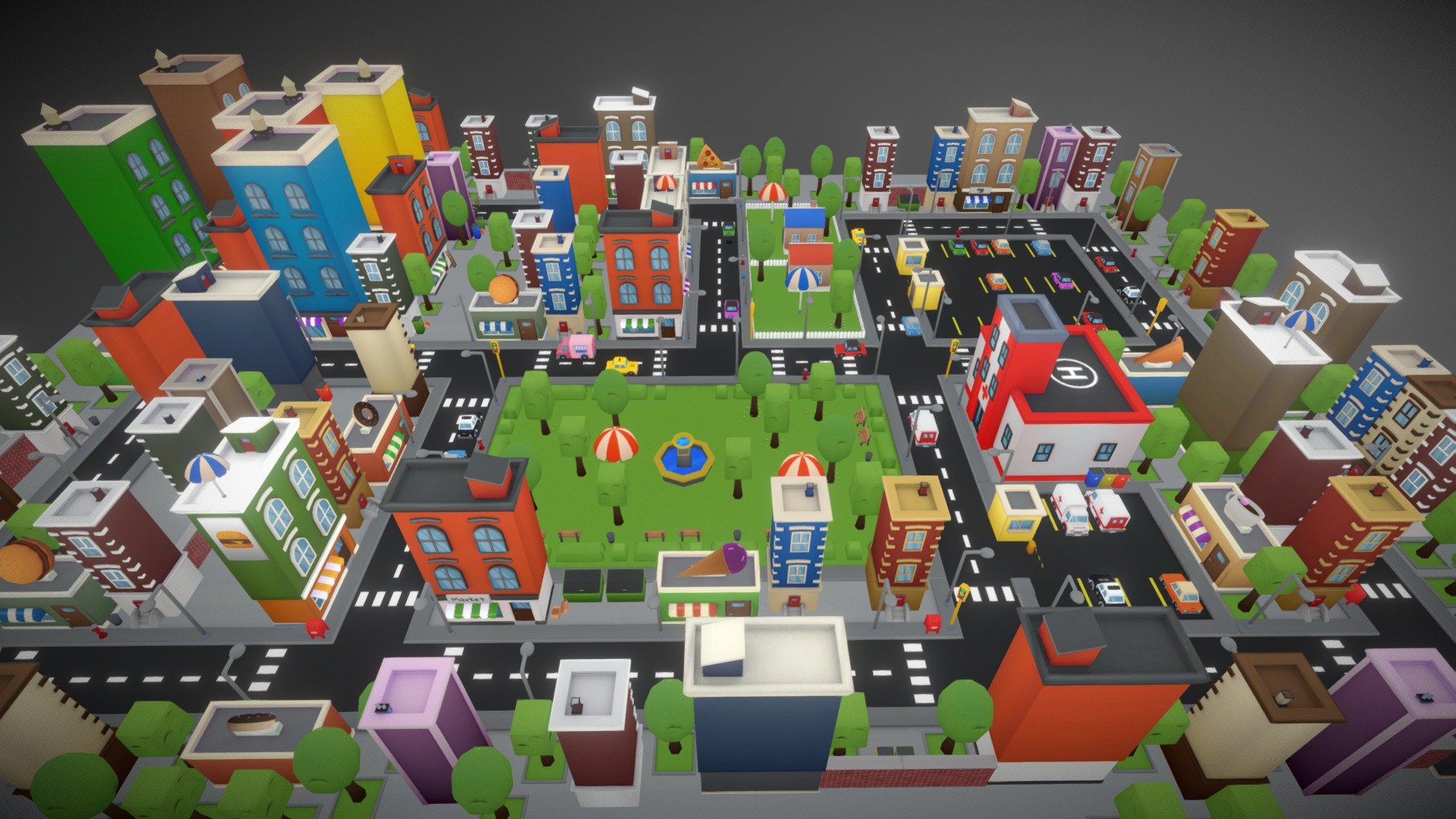 Simple Toon City - 3D Model By Goofy Cat Gameworks (@goofycatstudio ...