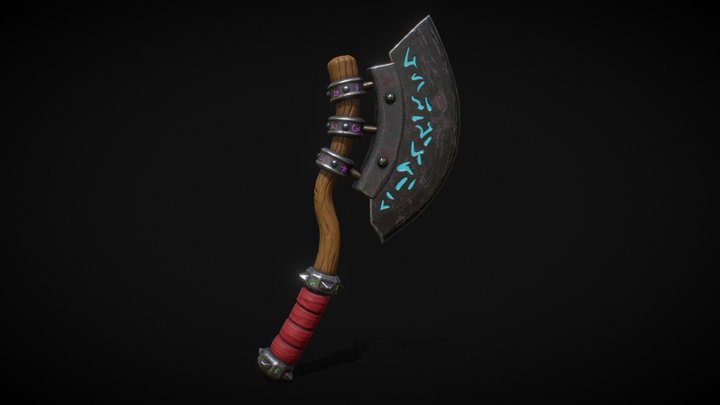Low/High Poly Axe 3D Model