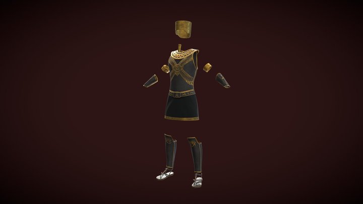 Egyptian God of War - Fantasy Clothing 3D Model