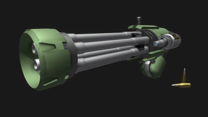 Minigun for Big Guns Bobblehead 3D Model