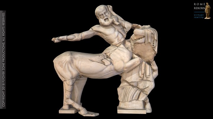 3D rendering of West Pediment, Temple of Zeus, Olympia (1)