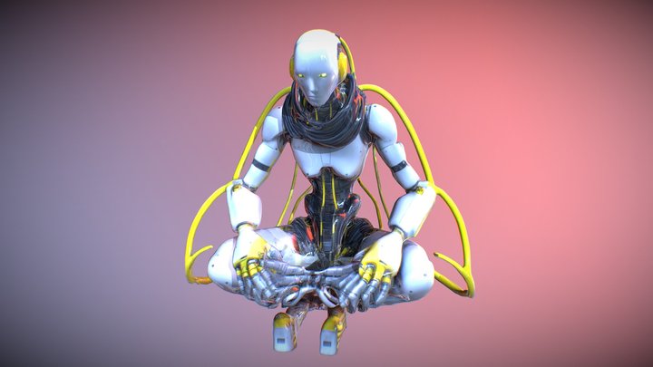 Cyberpunk Robot 3D Model