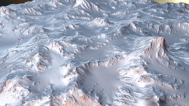 Mountain Peaks 10sq KM 3D Model