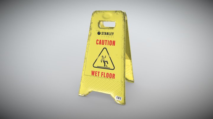 caution wet floor / cleaning sign – Modèle 3D gratuit STL