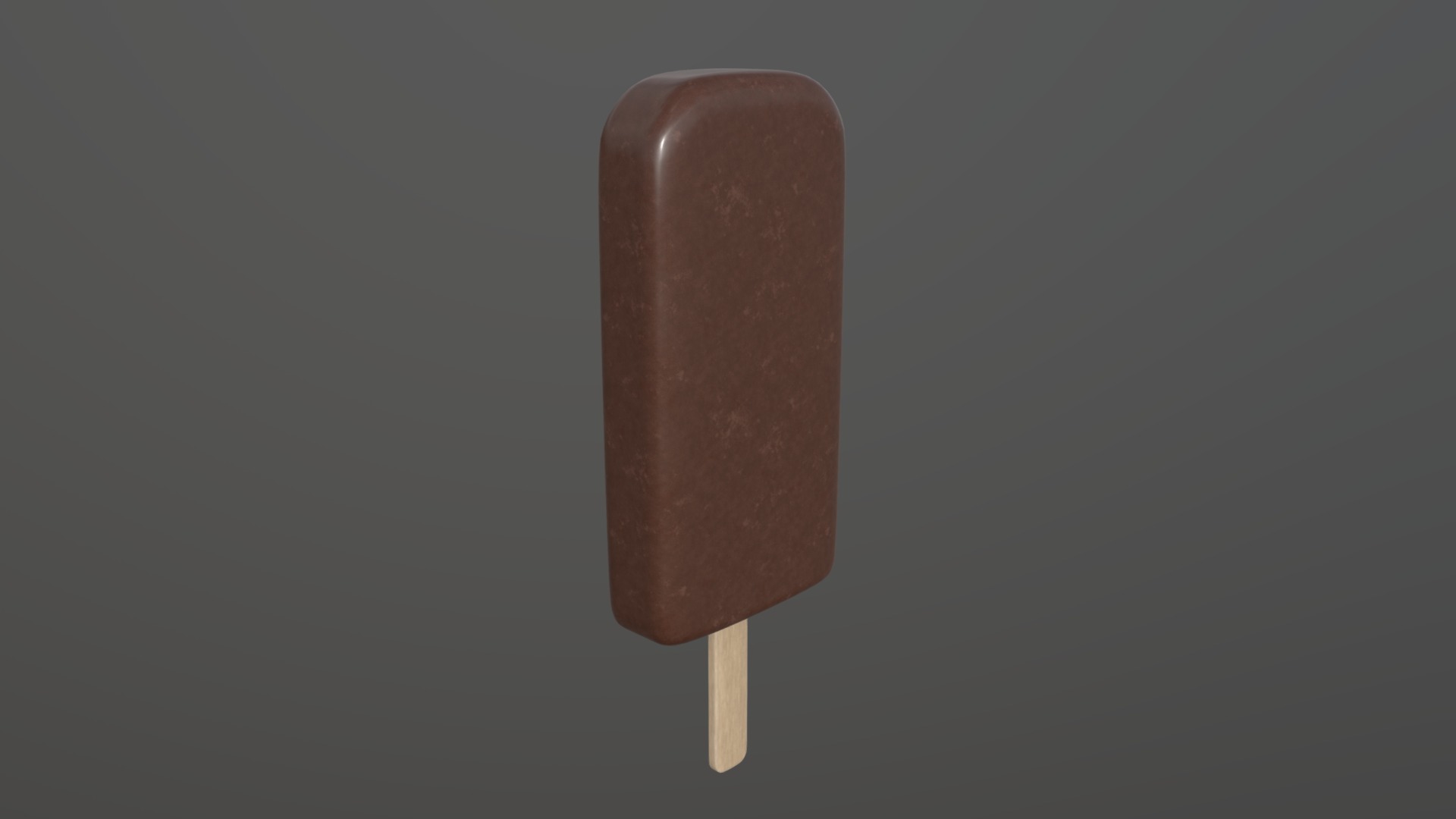 3D model Ice cream on stick - This is a 3D model of the Ice cream on stick. The 3D model is about a brown cylindrical object.