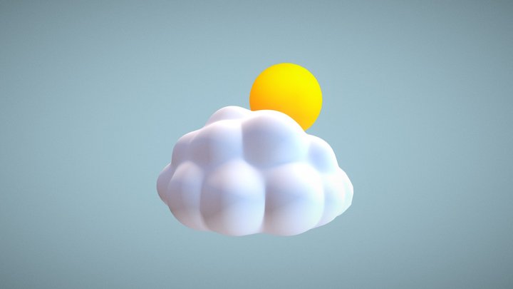 Cloud + Sun Anim 3D Model