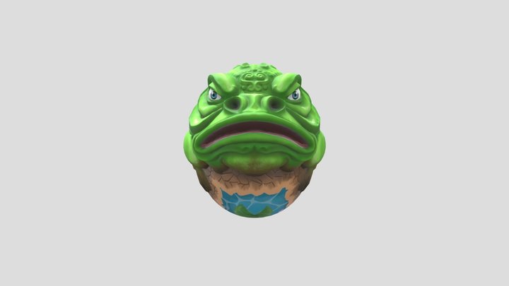 Frog Handpainted painting 3D Model
