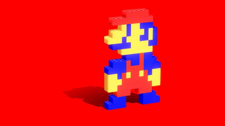 Building-Block Mario 3D Model