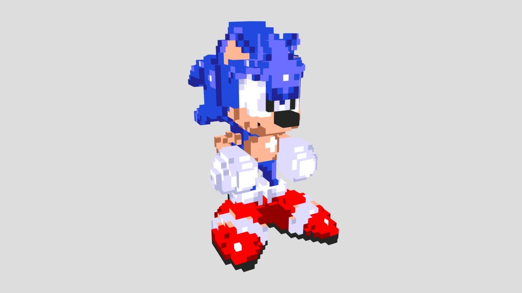 FanArt: Sonic 3D sprite of Sonic 3 and knuckles