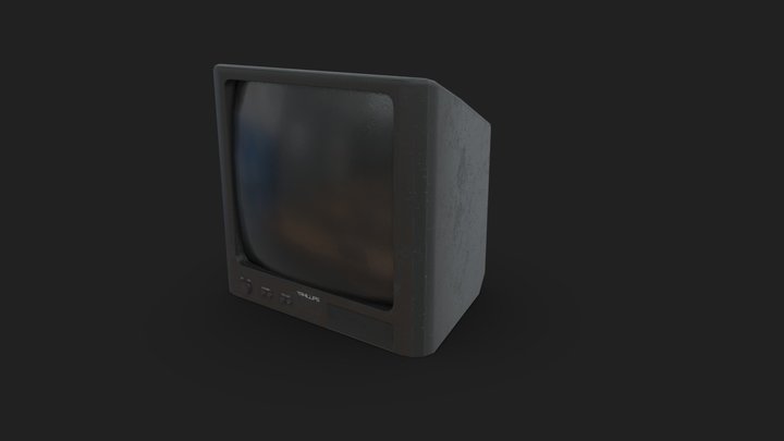 Lowpoly Old TV 3D Model