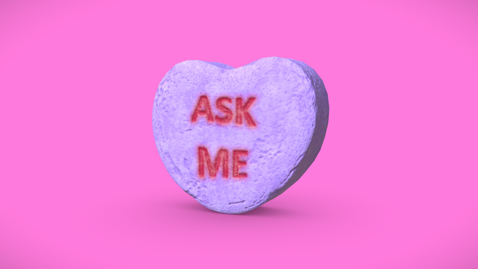 3D model Heart Candy – Ask Me - This is a 3D model of the Heart Candy - Ask Me. The 3D model is about a purple and white ball.