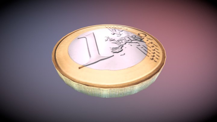 1€ Coin 3D Model