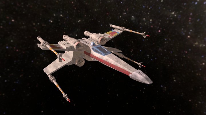 X-Wing Textured 3D Model
