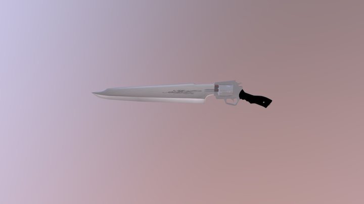 Revolver Gunblade 3D Model