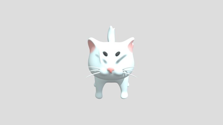 Cat White 3D Model