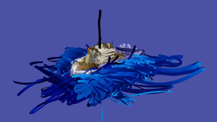 Ship Oil Painting 3D Model