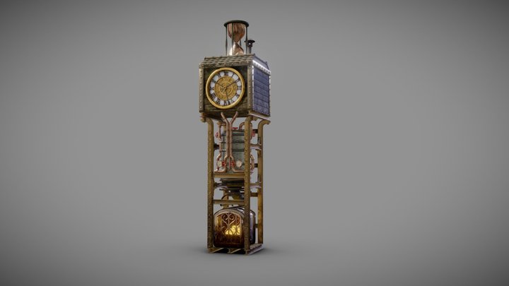 Game Art: Steampunk Clock 3D Model