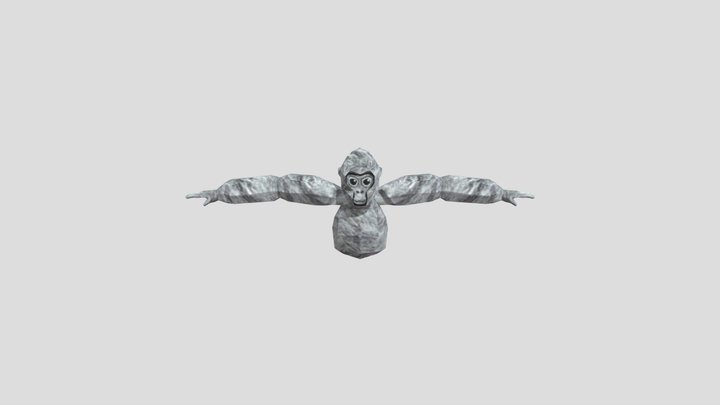 Gorilla Tag player model fixed rig and uv 3D Model