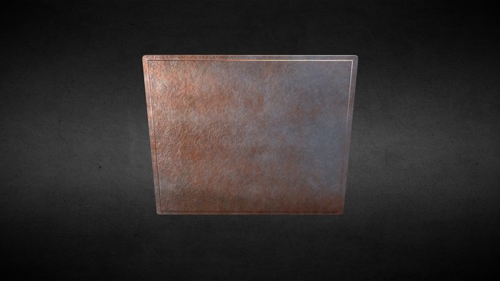Wall Panel - Metal With Rust 2 3D Model