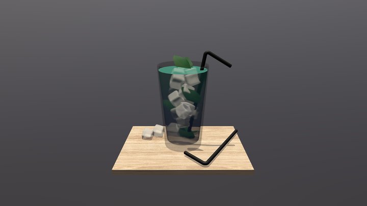 Dark mint Drink 3D Model