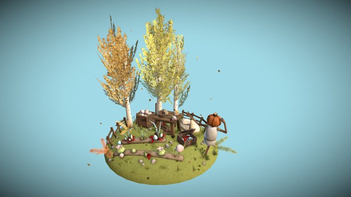 Crops Scene 3D Model