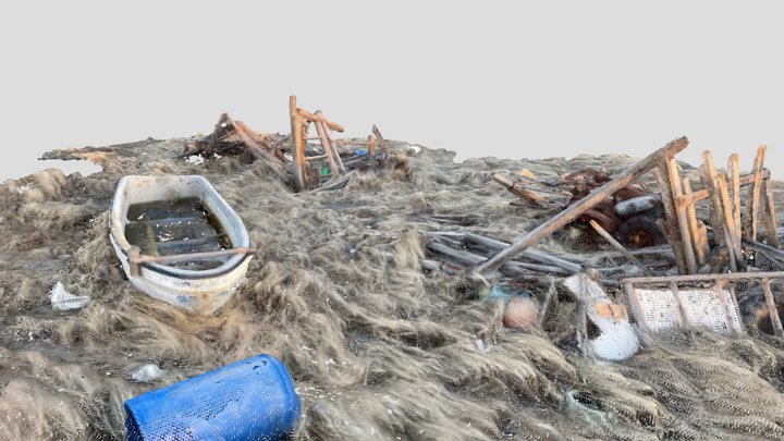Abandoned Boat & Cabin 3D Model