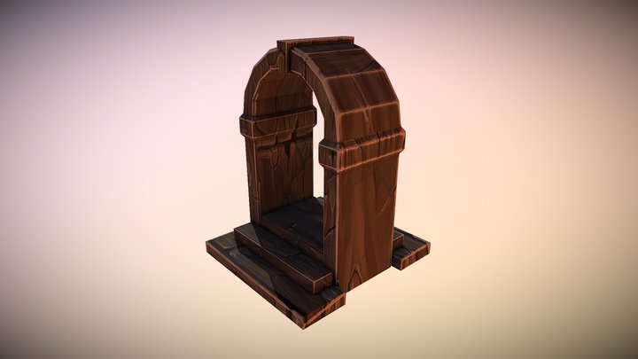 Portal Wooden Gate 3D Model