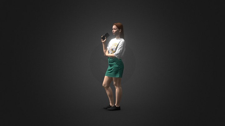S00042 Girl with phone 3D model 3D Model