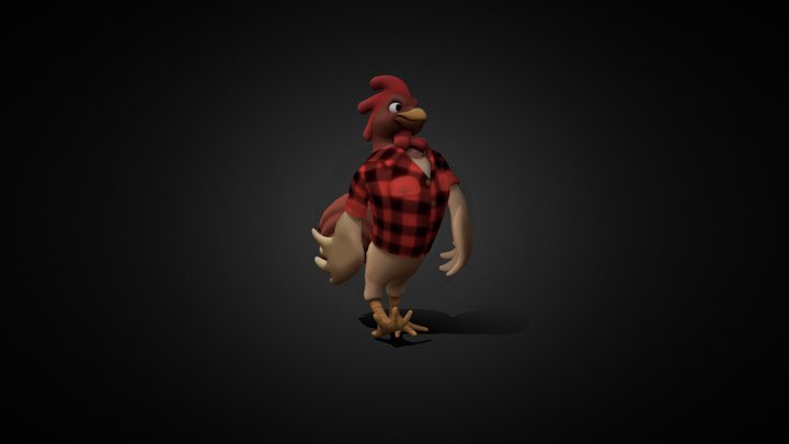 Rooster animation clips 3D Model
