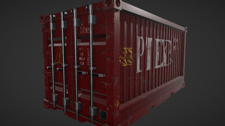 Game ready prop container 3D Model