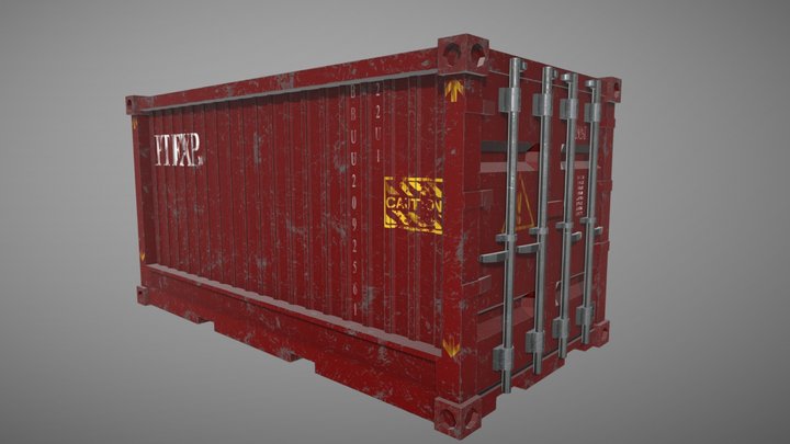 Game ready prop container 3D Model