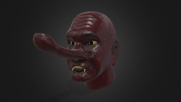 Japanese demon head (An oni) 3D Model
