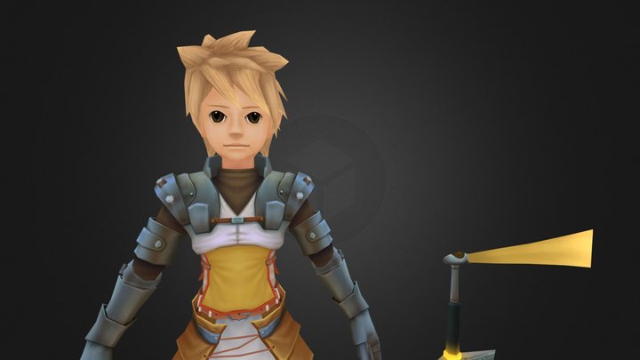 Anime RPG Low Poly Game Character 3D Model
