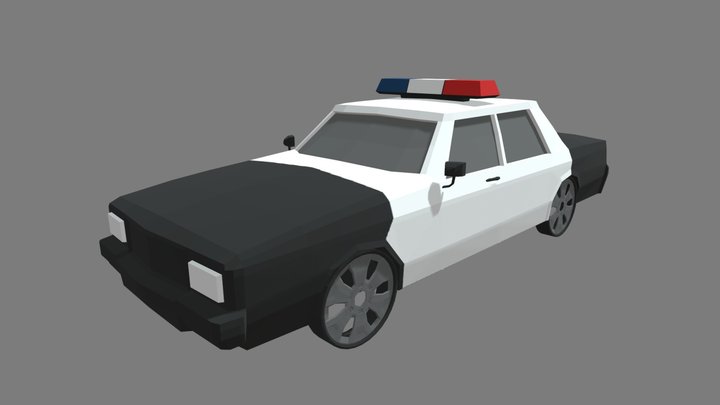 Low Poly Police Car 01 3D Model