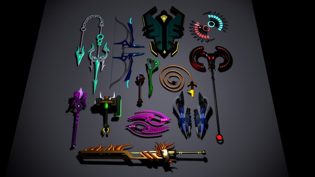 Zodiac Weapons Collection 3D Model