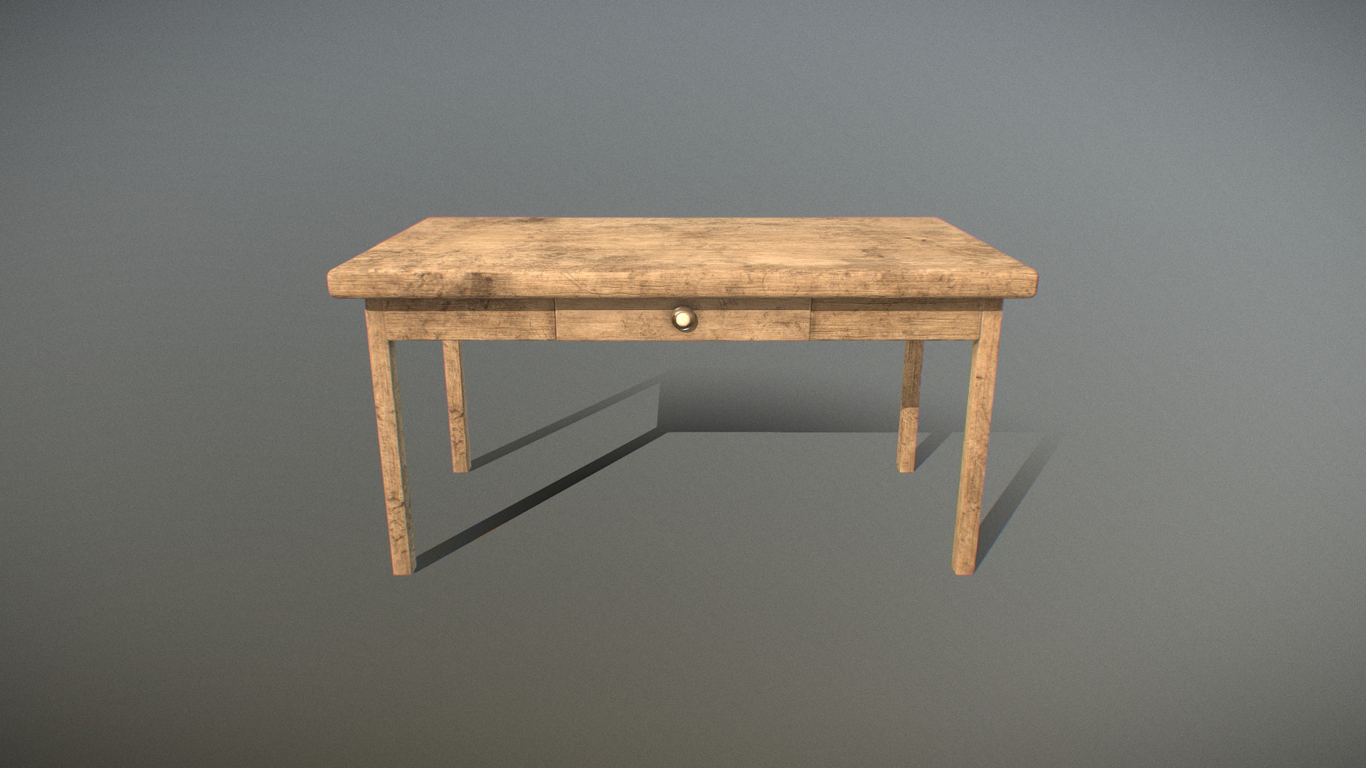 3D model Table - This is a 3D model of the Table. The 3D model is about a wooden table with a metal frame.