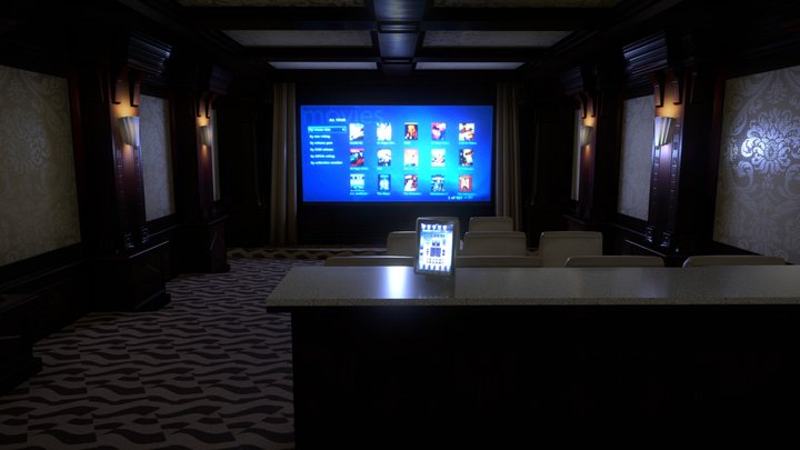 Home Theatre Room lowpoly 3D Model