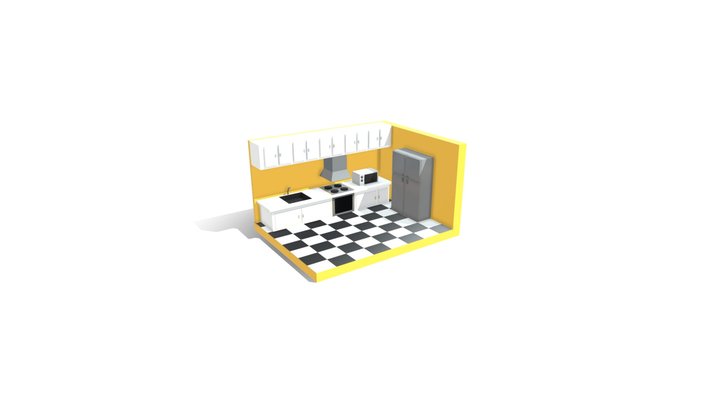 Kitchen Lowpoly 3D Model