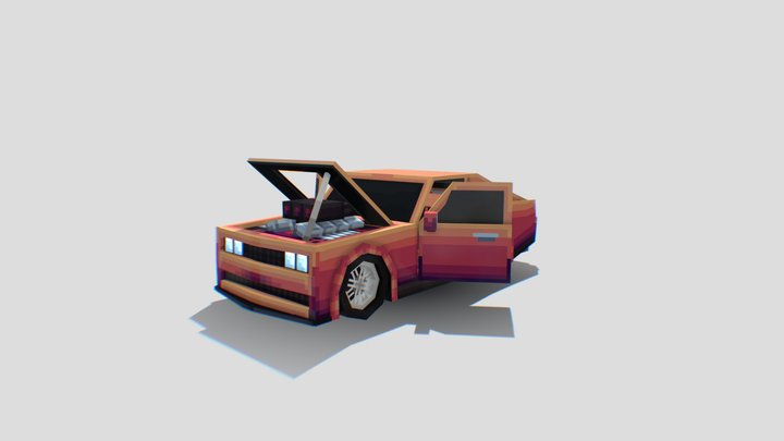 muscle car - minecraft model 3D Model
