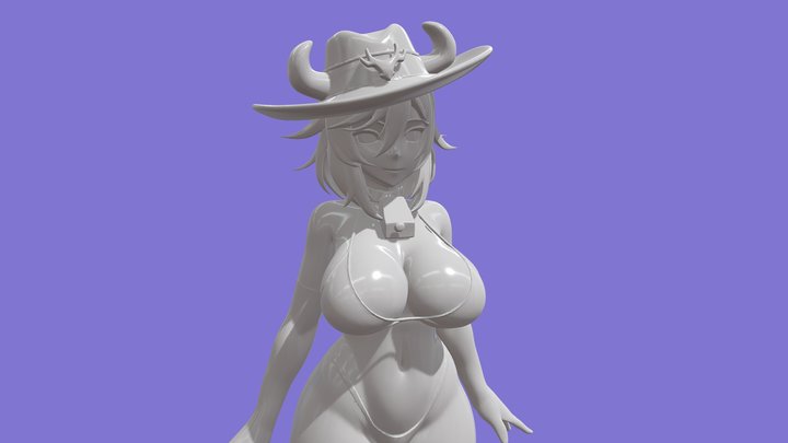 Anime Cowgirl  - Mili 3D Model