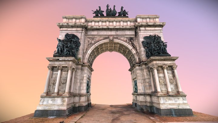 Grand Army Plaza Arch: 3 Cam and Drone Scan 3D Model